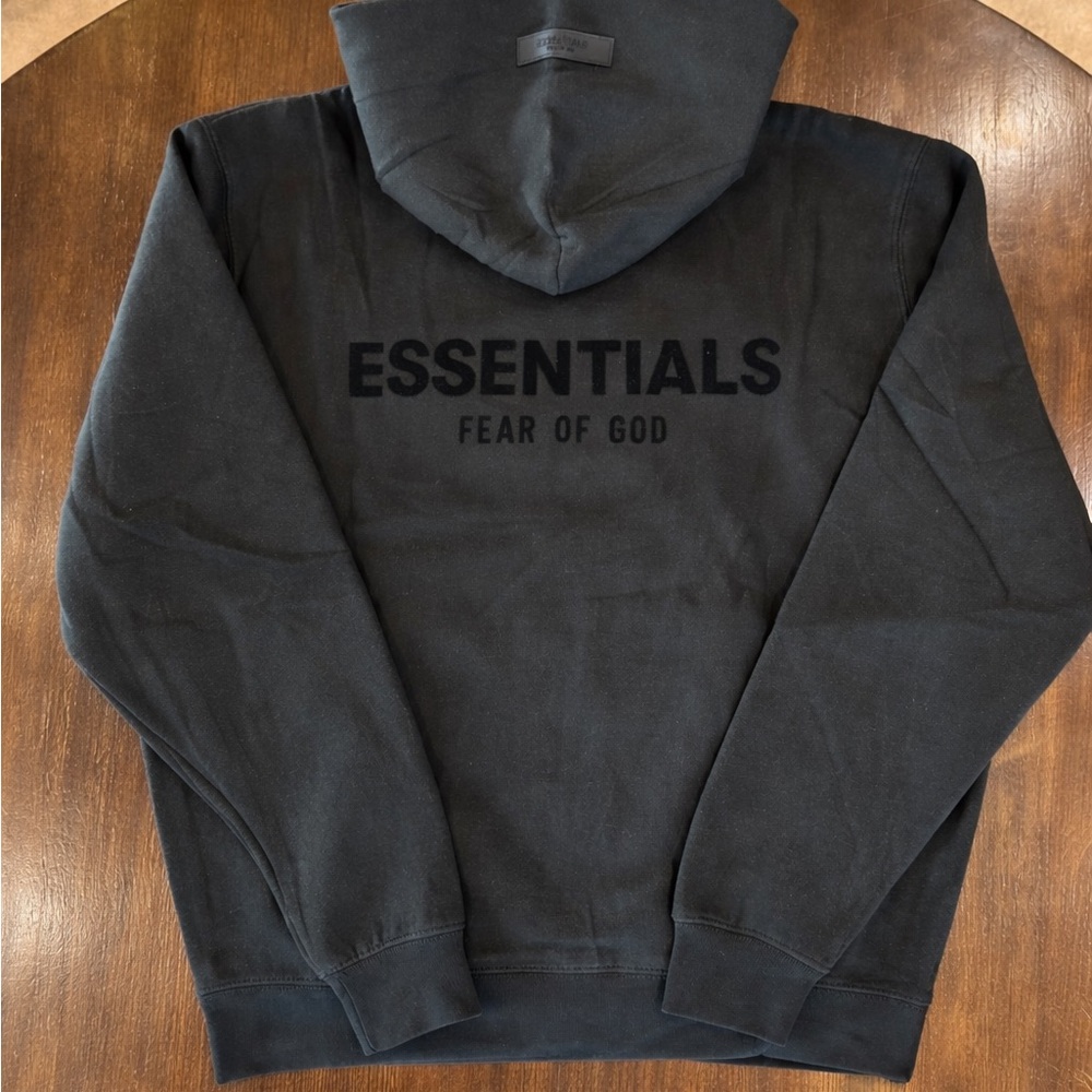 Fear of God ESSENTIALS Black Hoodie Sweatshirt - Picture 2 of 5